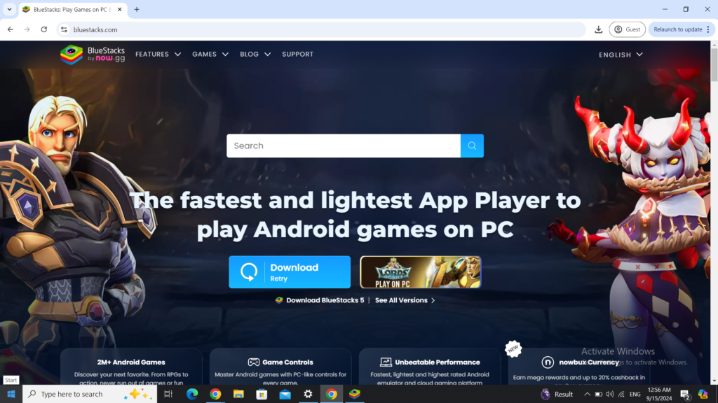 Go to bluestacks to install PVZ fusion on computer